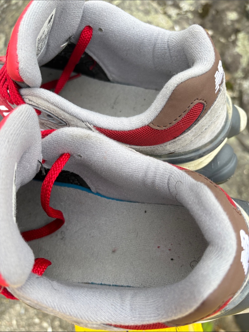 New Balance Kids Red and Gray 9060 Sneaker Pair - Picture 4 of 8